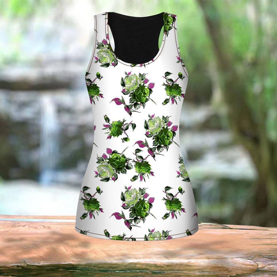 Женские летние спортивные рубашки с 3D принтом синего пиона для занятий йогой — фото 4