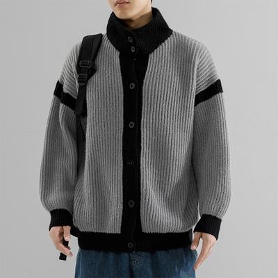 Revers-Knopf-Strickjacke Verdickte Lockere Revers-Pulloverjacke Vielseitiges Oberteil
