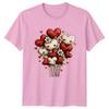 Hearts Flowers Valentines Day Unisexs TShirt Unisexs Tee Graphic Unisex Top