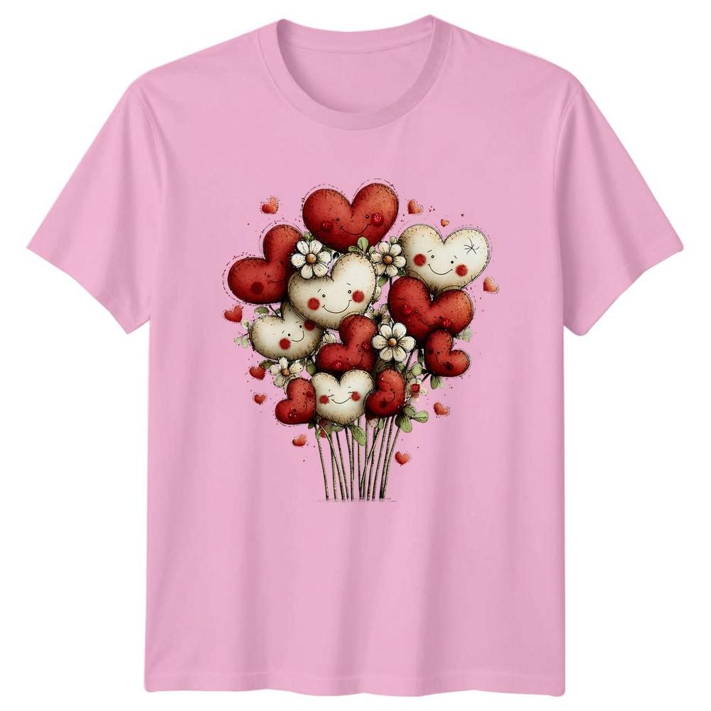 Hearts Flowers Valentines Day Unisexs TShirt Unisexs Tee Graphic Unisex Top