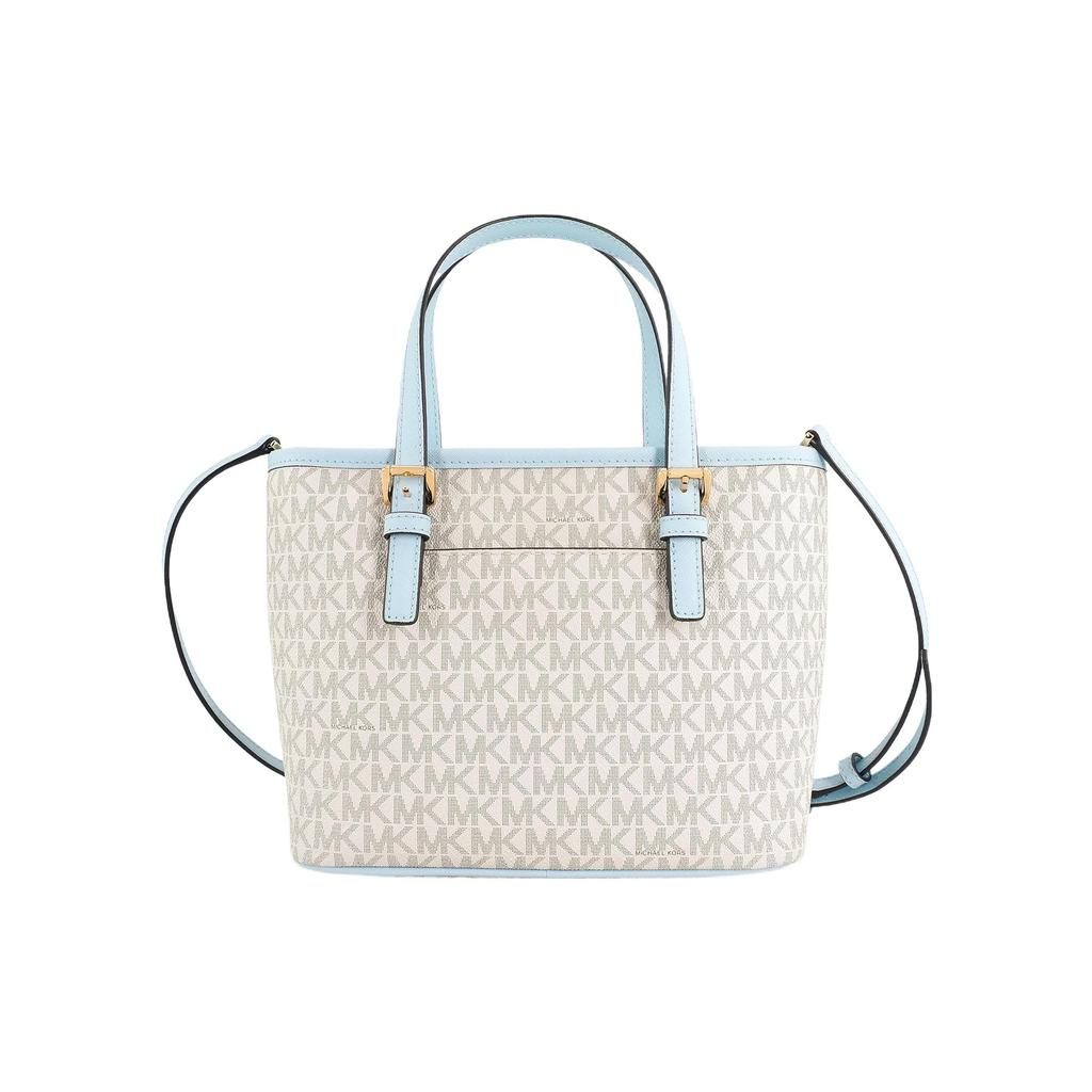 MICHAEL KORS Canvas Leather One Shoulder Handbag Regular Women's White Blue (Unisex) Handbags 35T9GTVT0B VISTA BLUE MULTI
