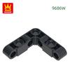 Non-Toxic 58Pcs/Lot 9686W 1X4 Right Angle Steering With 7Holes Block Moc Color Accessories Compatible With Brick Diy Children'S Toy