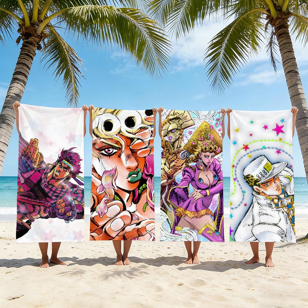 JoJo's Bizarre Adventure Handtuch Für Schwimmen Yoga Fitnessstudio Schnelltrocknend Weich und hautfreundlich Strandtücher Ganzjahres
