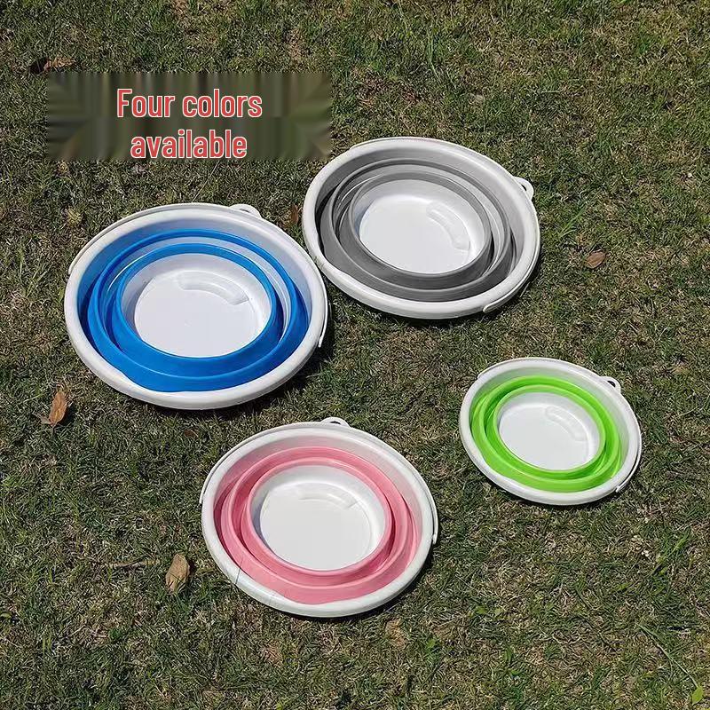 Portable Foldable Fishing Bucket: Thickened Plastic for Water Scooping and Storage