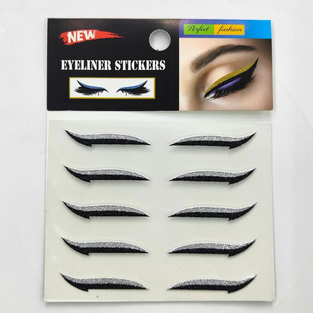 5 Pairs Fake Glitter Eyeliner Sticker Self-adhesive Party Makeup Eyeliner Sticker Magic Double Eyelid Tape Cat Eye Makeup Cosmetic Tools