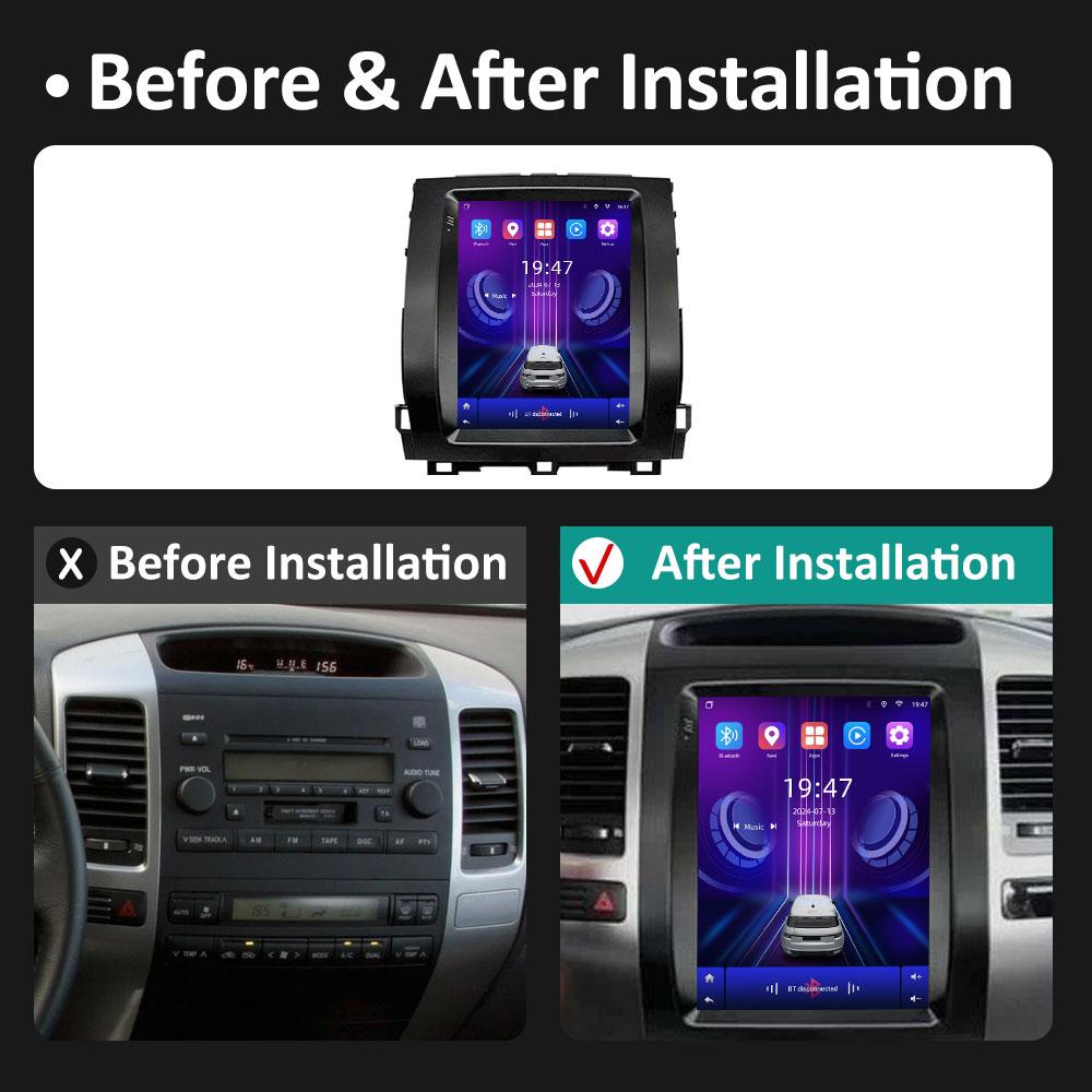 IPS Touch Screen for Toyota Land Cruiser Prado 120 2002 2003 2004 2005 - 2009 DSP Stereo Android Auto Wireless Carplay GPS Navi