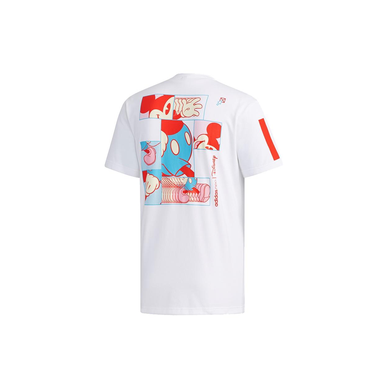 adidas neo Mcky&mnn T1 Casual Sports Mickey Pattern Short Sleeve White Men s EI4542 XL