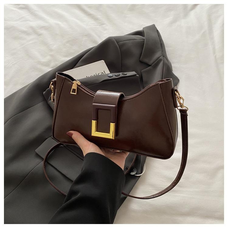 2025 Simple Retro New French Personality Trend Fashion Temperament Simple Shoulder Underarm Belt Messenger Bag