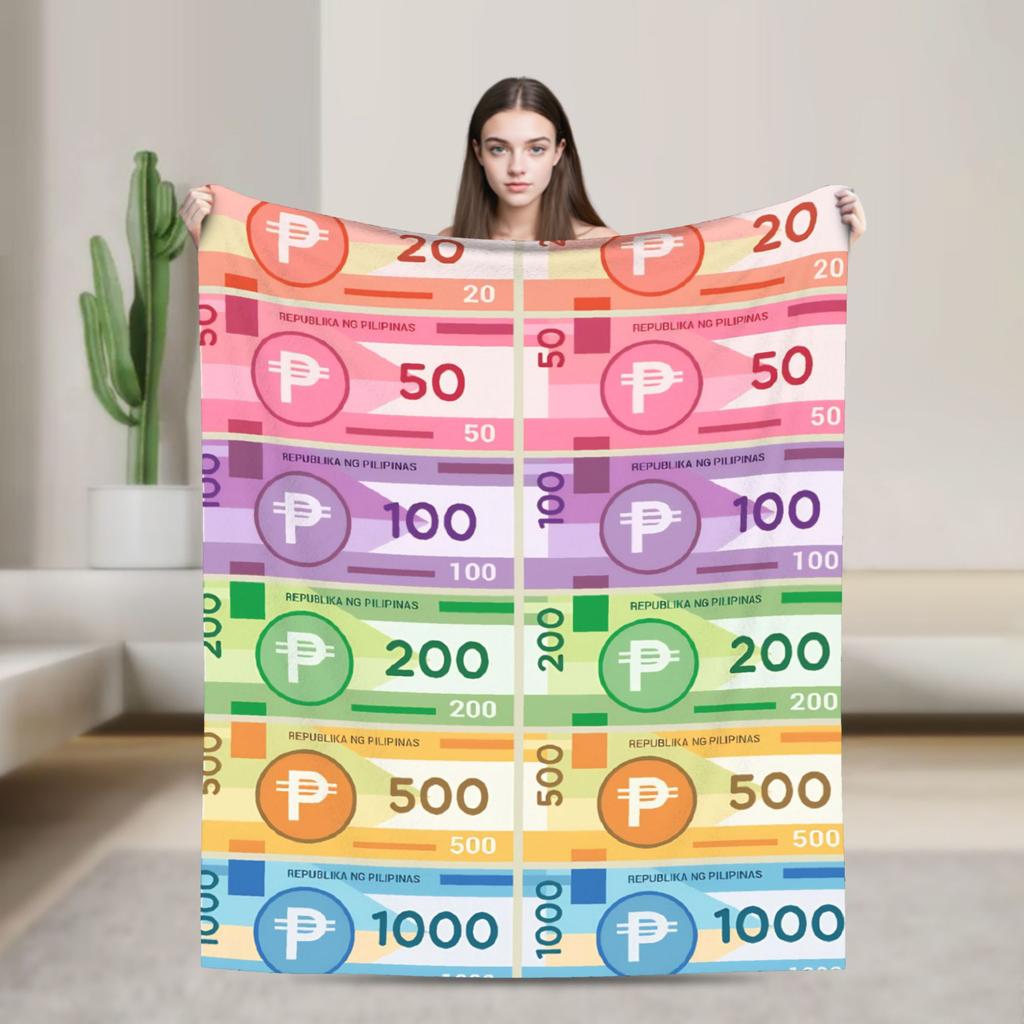 Play money Blanket Quality Super Soft  Throw Blanket Winter Airplane Travel Couch Chair Sofa Bed Novelty Bedspread