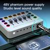 Gaming Audio Mixer Sound Card Effect RGB Live Streaming DJ Controller Console Audio Interface Mixer Soundpad 48V Phantom Power