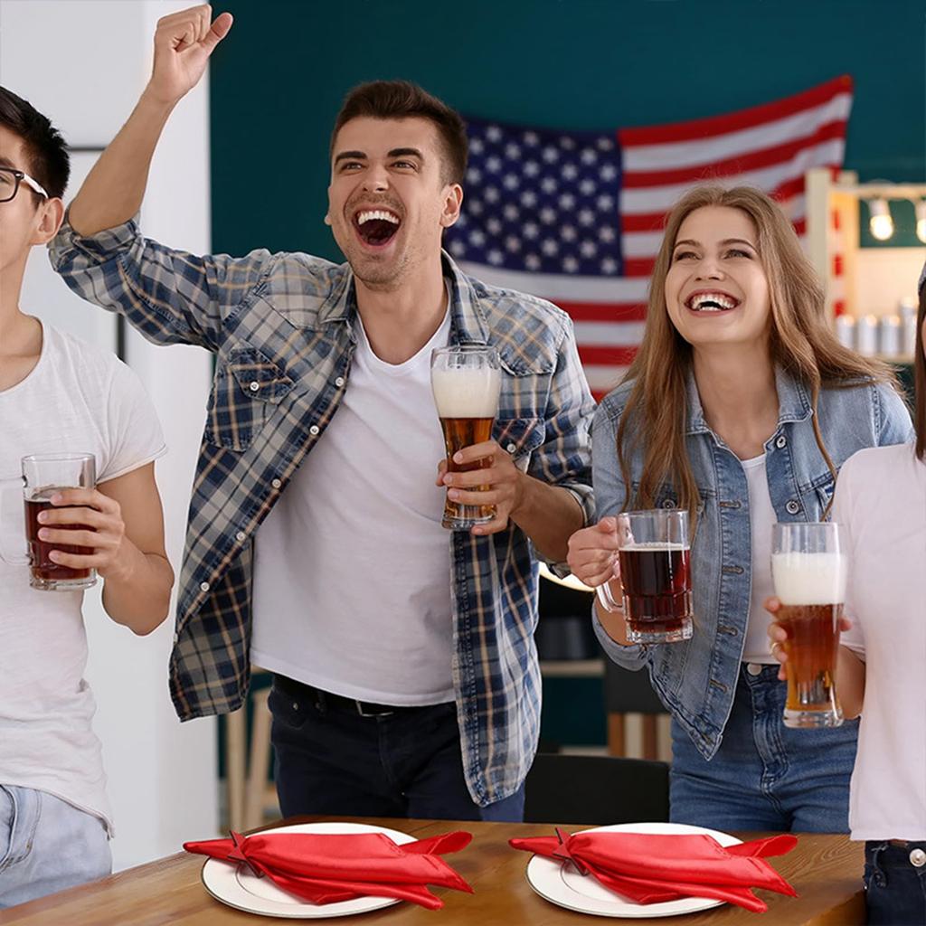 Patriotic Star Napkin Ring Reusable Cocktail Fabric Ring Frame Wooden Crafts Wedding Party Table Supplies