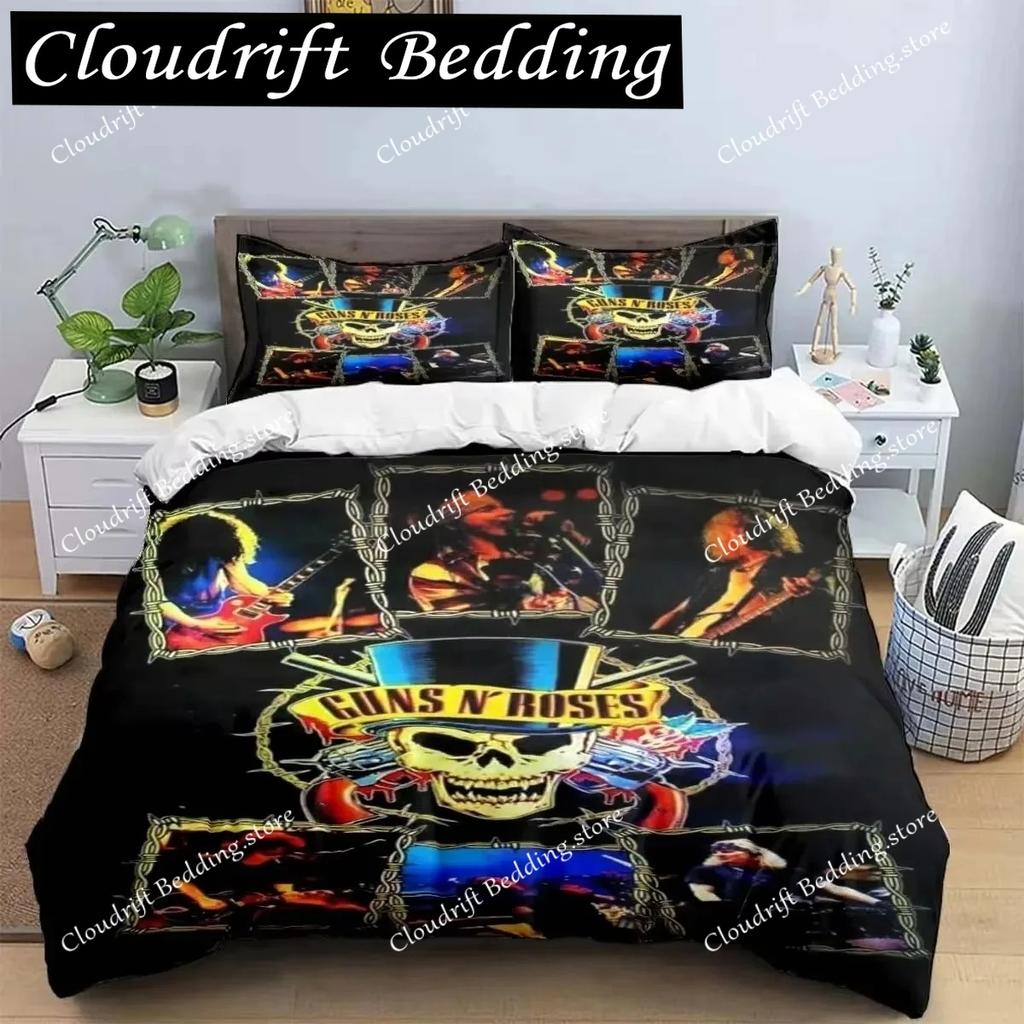 Guns N'roses Band Retro Bedding Sets Exquisite Bed Supplies Set Bed Comforter Luxury Birthday Gift Duvet Cover Set