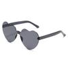 Heart-Shaped Rimless Sunglasses with Ocean Lens