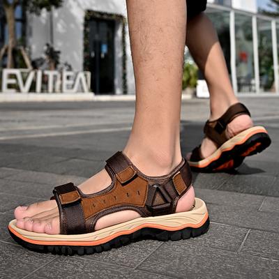 Brand Classic Mens Sandals Summer Genuine Leather Sandals Men Outdoor Casual Lightweight Sandal Men Sneakers Size 38-47