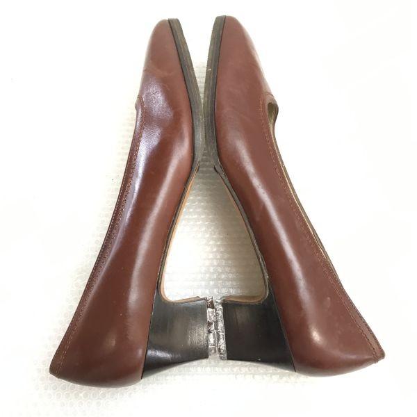 Salvatore Ferragamo Made in Italy Leather Pumps Size 7 23.5 24.0 Brown(USED)