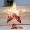 Christmas Star Tree Topper 9.8 Inch Pentagram Tree Decor With Light Christmas Festive Sports Ornament For Outdoor Indoor Winter
