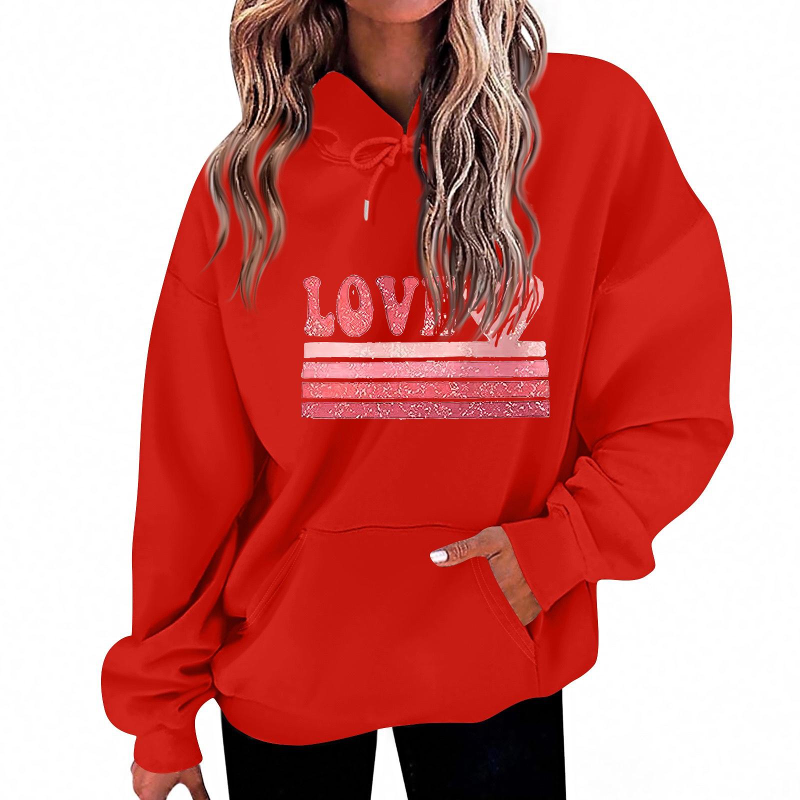 

Женский свободный удобный повседневный модный свитшот с капюшоном и длинными рукавами с принтом персонажа XXL