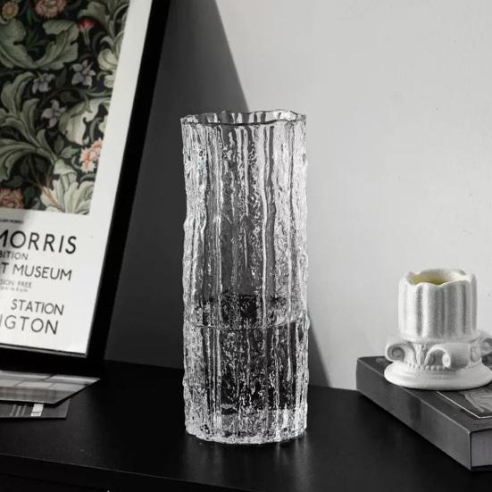 Glass Cylinder Vase for Table Centerpiece Thickened Modern Clear Flower Vase for Wedding Party Living Room Bedroom Decor