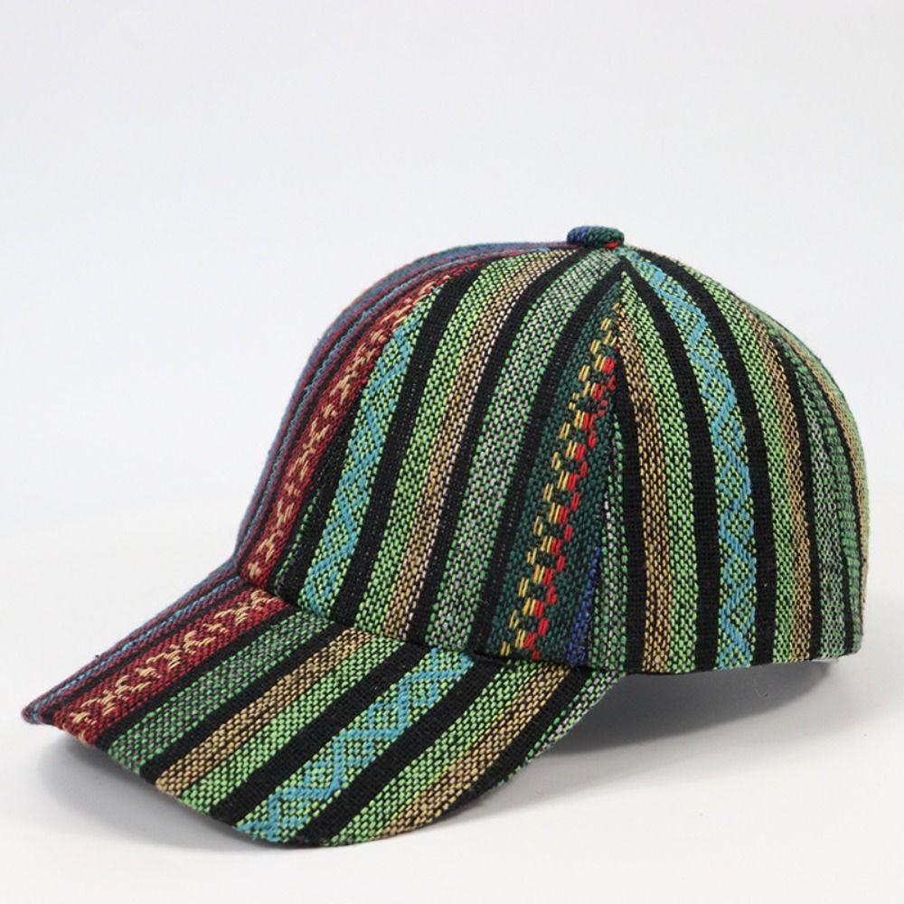 Bohemian Stil Baseballkappe Stoff Zufällig Bunt Gemustert Schirmmütze Patchwork Verstellbar Baseballmützen