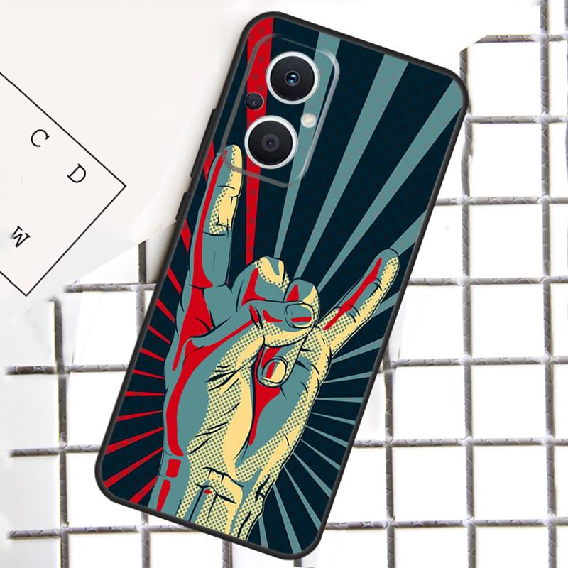 Rock Roll Skull Phone Case For OPPO Reno 13F 13 12 11 14 F 10 Pro 8T 7 8 Lite OPPO Find X9 X6 X5 X8 Pro Cover