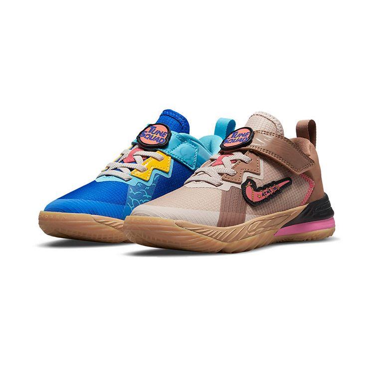 Nike Space Jam X LeBron 18 Low PS Wile E. X Roadrunner Kids Sneakers Multi-Color Racer-Blue Baltic-Blue DJ3761-401