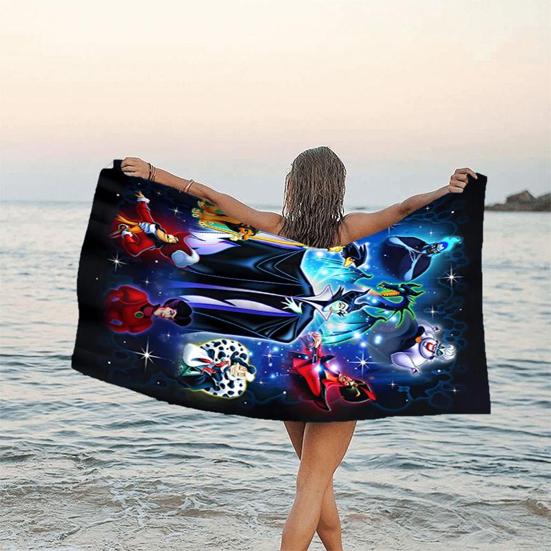 1pc Villains2 Beach Towel, Beach and Seaside Swimming Pool Equipment, Fashion Pattern, Rectangular, Travel Essentials