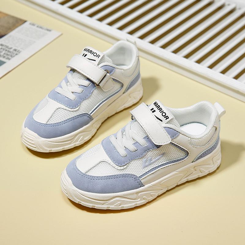 Warrior Stylish Simple Comfortable Soft Sole Low Top Kids Skate Shoes Kids Skate Shoes White Blue WZTH-080711