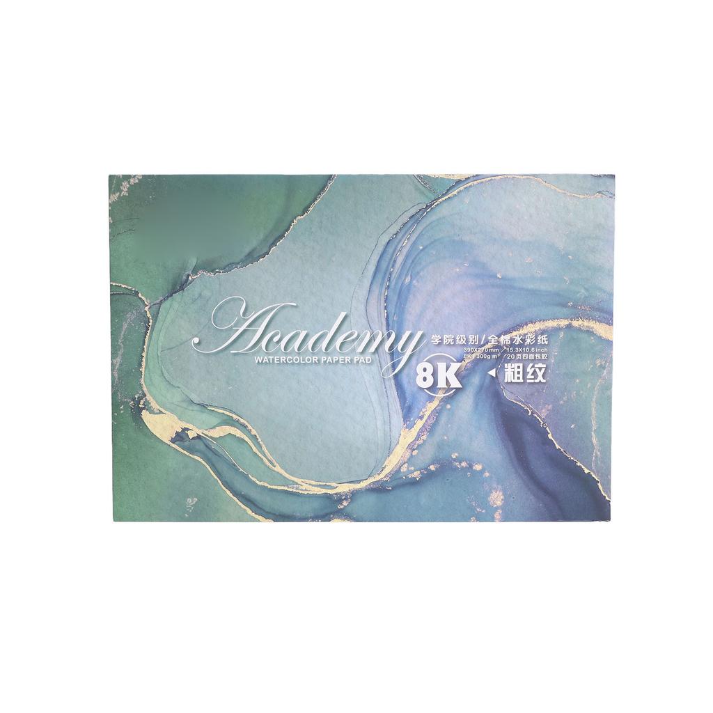 Water Color Paper 8K 20 Sheets Glossy Grain Surface Durable Multifunctional Art Paper