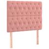 Pink Velvet Bed Frame with Adjustable Headboard 100 x 200 cm