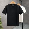2026 New Summer Retro Korean Style Striped Knitting Solid Color T-shirts for Men Handsome O Neck Short Sleeve Chiffon Y2K Tops