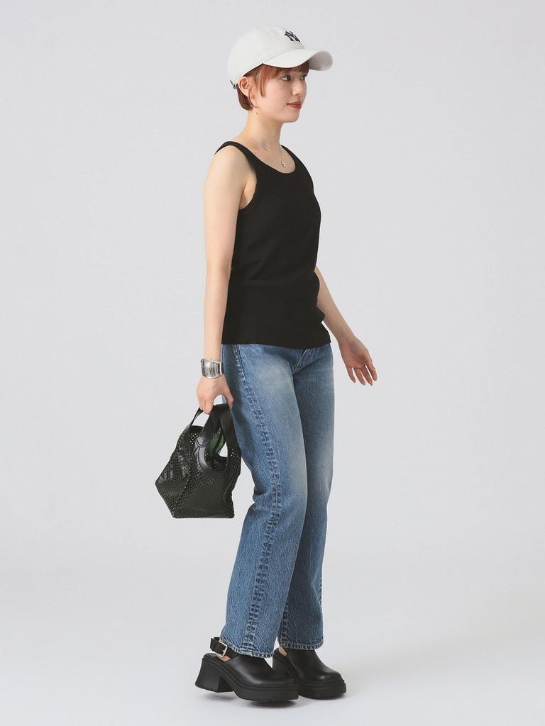 Ray Beams S/S TEE Basic Ribbed Tank Top Women's Black One Size