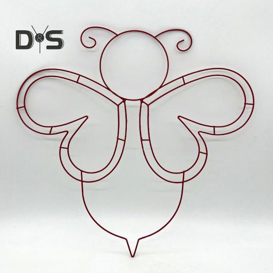 Bienenstock-Kranzrahmen, Herz-Metalldrahtform, bienenförmige Drahtrahmen-Kranzform für Blumenbänder, DIY-Kranz, Heimdekoration