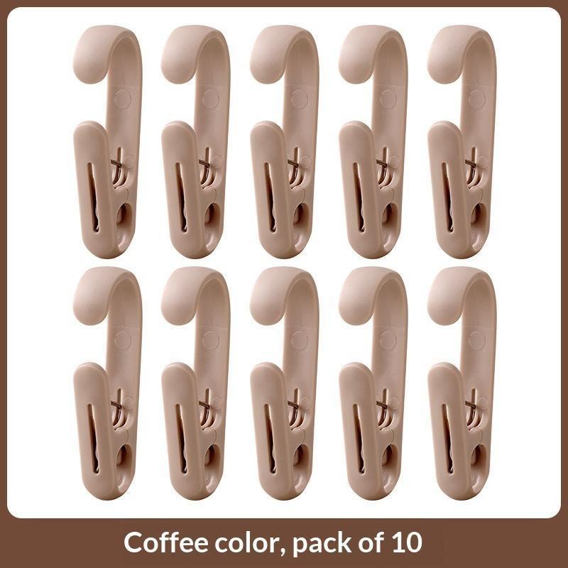 10Pcs Multifunctional Clip Kitchen Storage Hook Curtain Clip Hanging Plastic Clip Coat Clip Home Storage Hook Wall Hook