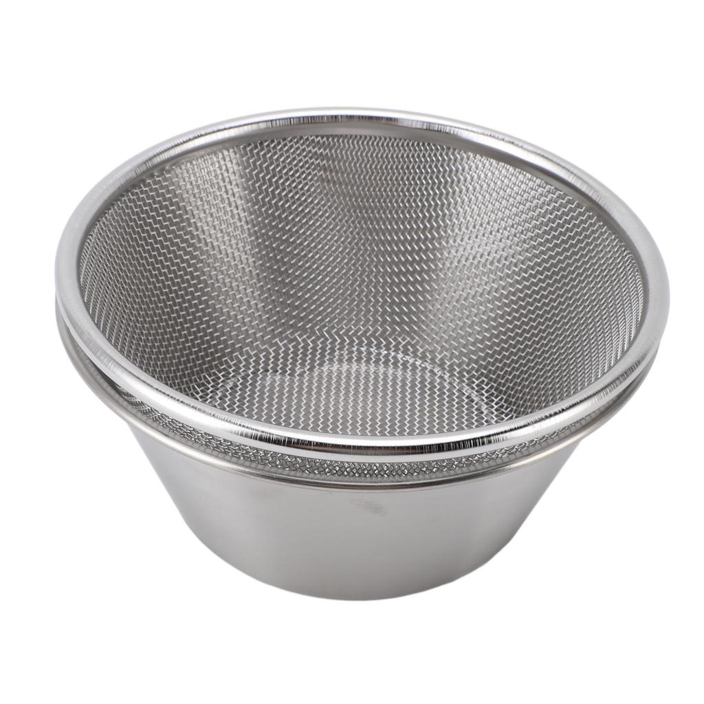 304 Stainless Steel Colander with Mixing Bowl Portable Kitchen Microporous Strainer for Washing Rice Pasta Small Grains