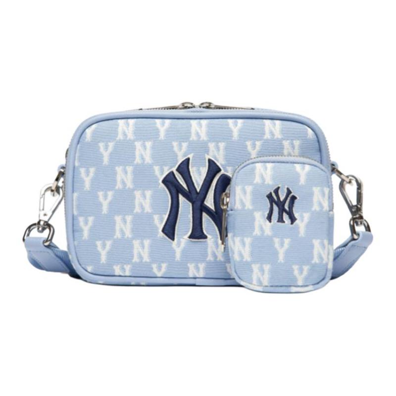 MLB Monogram Collection Polyester Combo Bag, Camera Bag, Crossbody Bag, Shoulder Bag Unisex Haze Blue White Casual