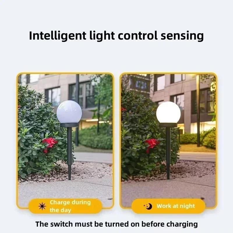 LED Solar Garden Ball Light Outdoor IP65 Waterproof Lawn Lamp Ground Plug Landscape Lighting for Villa Yard Pathway Decoration