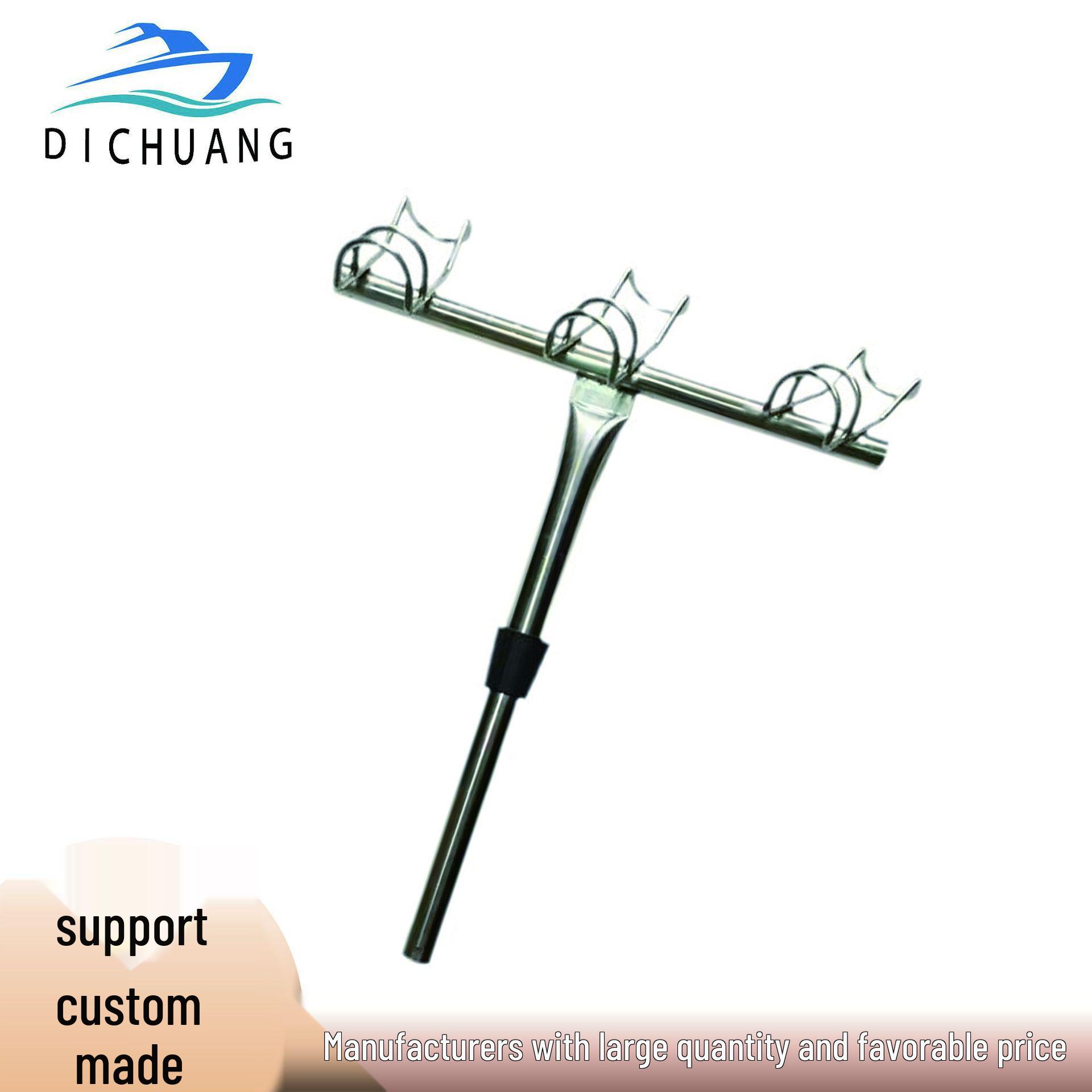 316 Stainless Steel Triple Fishing Rod Holder for Yacht or Boat Three-Rod Holder Rack