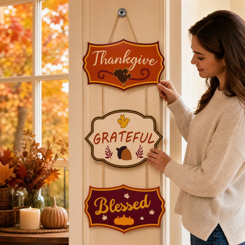 Thanksgiving Door Hanging Party Decoration for Fall Theme