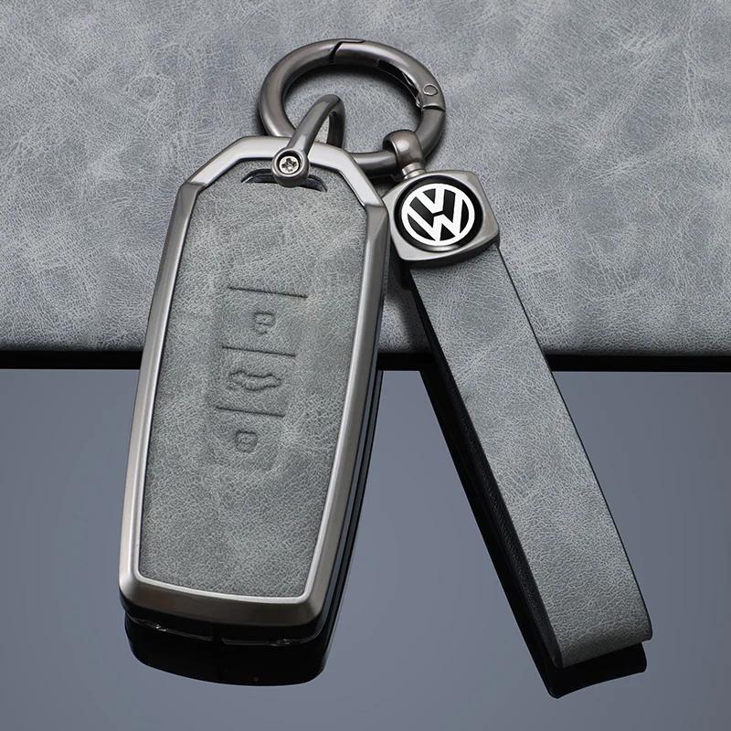 VW GTI GOLF 2026 Hot For VW VOLKSWAGEN Zinc Alloy Leather Car Remote Key Case Cover Shell Fob for Vw Volkswagen Touareg 2019 202