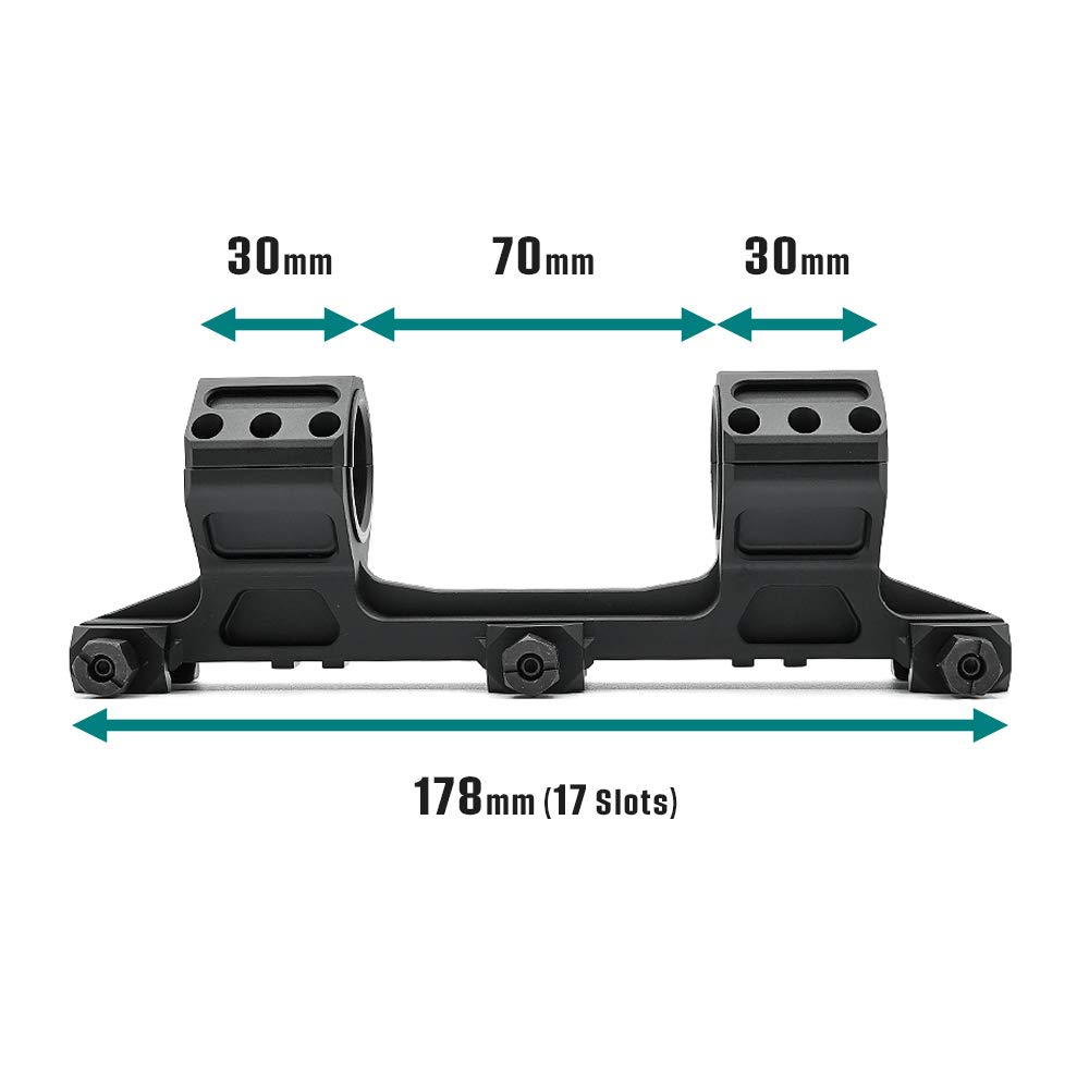 Dobrý produkt, držák puškohledu Super Precision, dlouhý typ, kompatibilní s 20mm lištou, kovový, černý, pro puškohled 1 [typ GEISSELE] (kompatibilní průměr palce/30 mm)