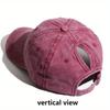 Simple Washed Hole Crossing High Ponytail Hat For Women, Versatile Baseball Cap Soft Top Baseball Cap