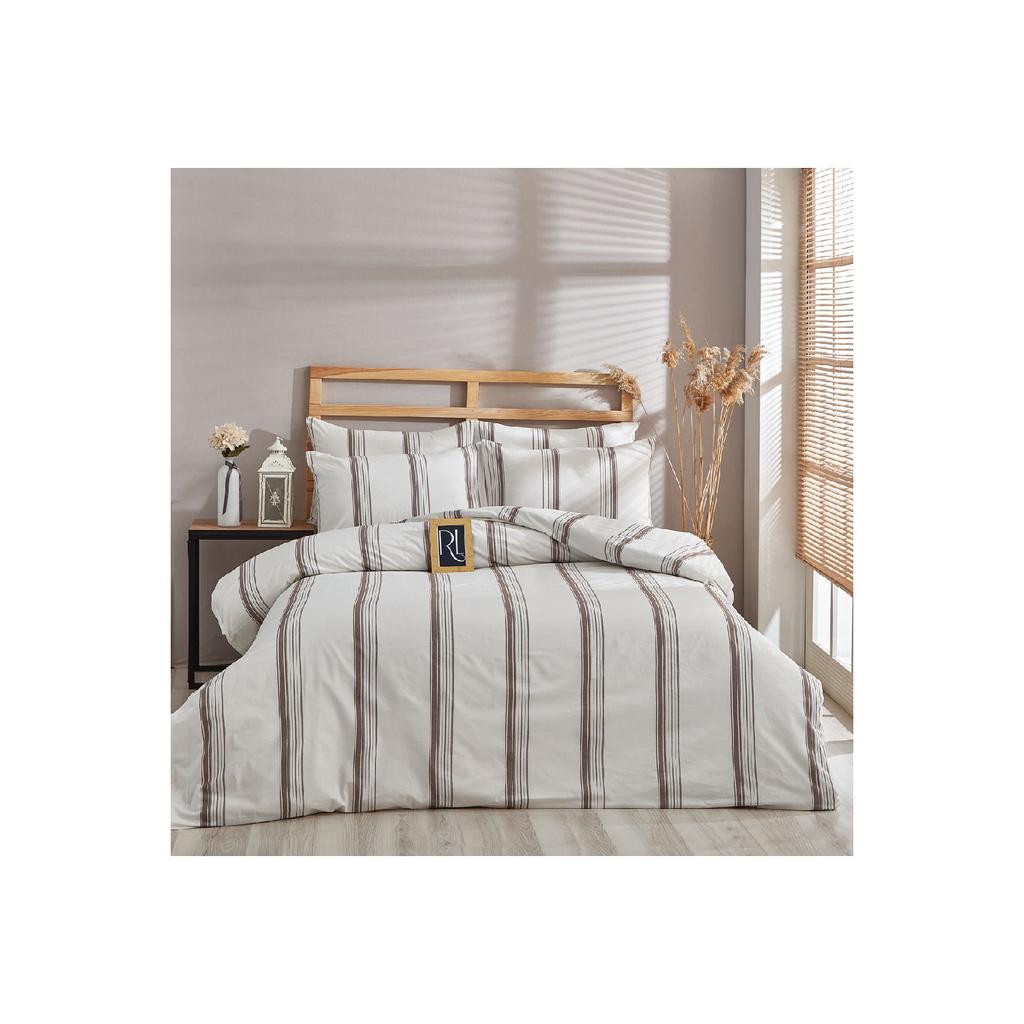 Atlantis Garngefärbtes Bio-Bettbezug-Set für Doppelbett (ohne Blatt)