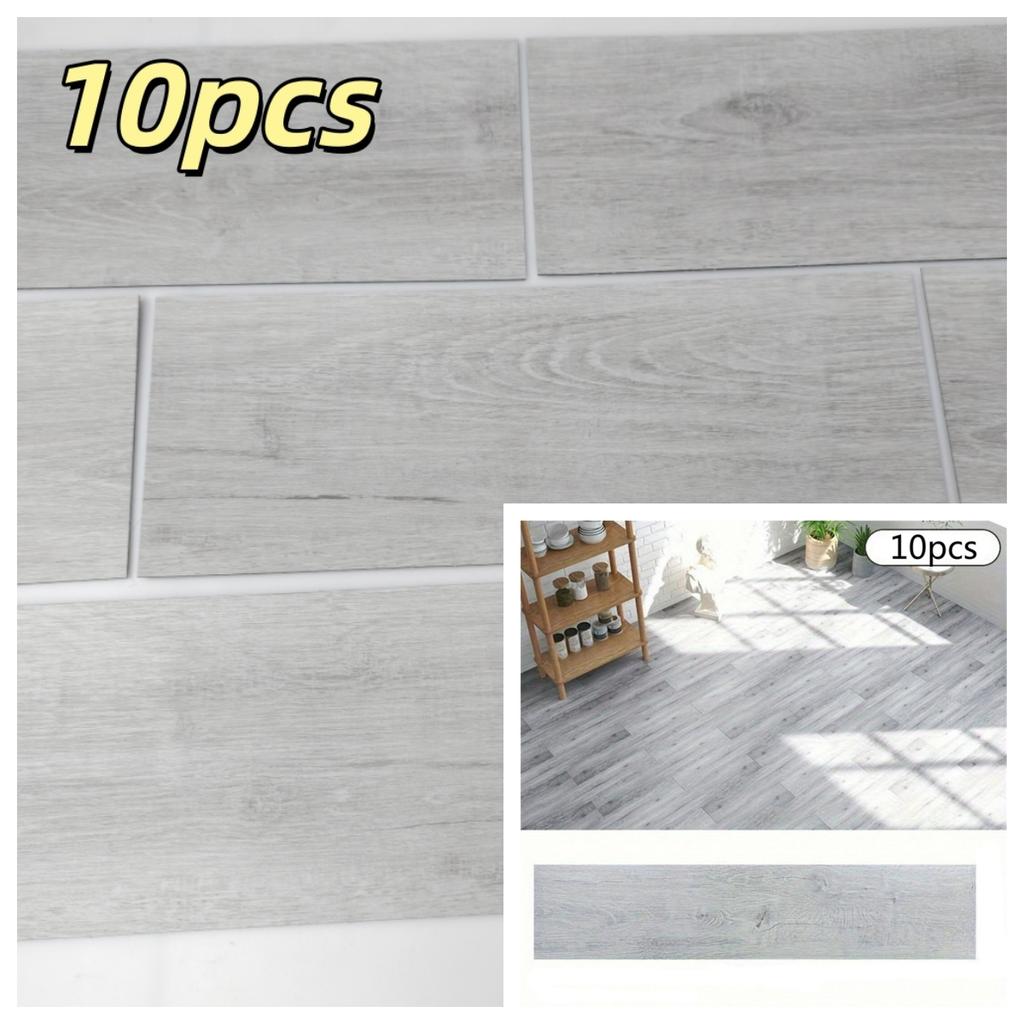 10 pièces 40cmX15cm Autocollants de Sol Imitation Bois Auto-adhésifs pour Salons, Salles de Bain, Cuisines, Décoration de Maison Autocollant de Sol