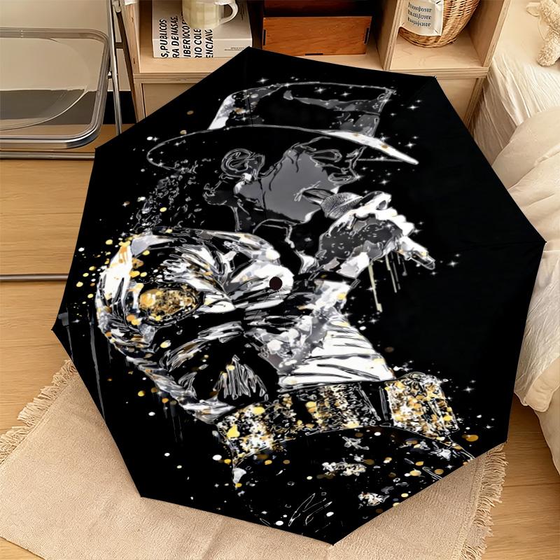 1PC Michael Jackson Automatic Umbrella - Suitable Travel Outdoor Portable Umbrella Birthday Gift Daily Essentials