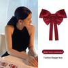 Korean Summer Satin Bow Hair Clip – Large Ribbon Top Clip for Women