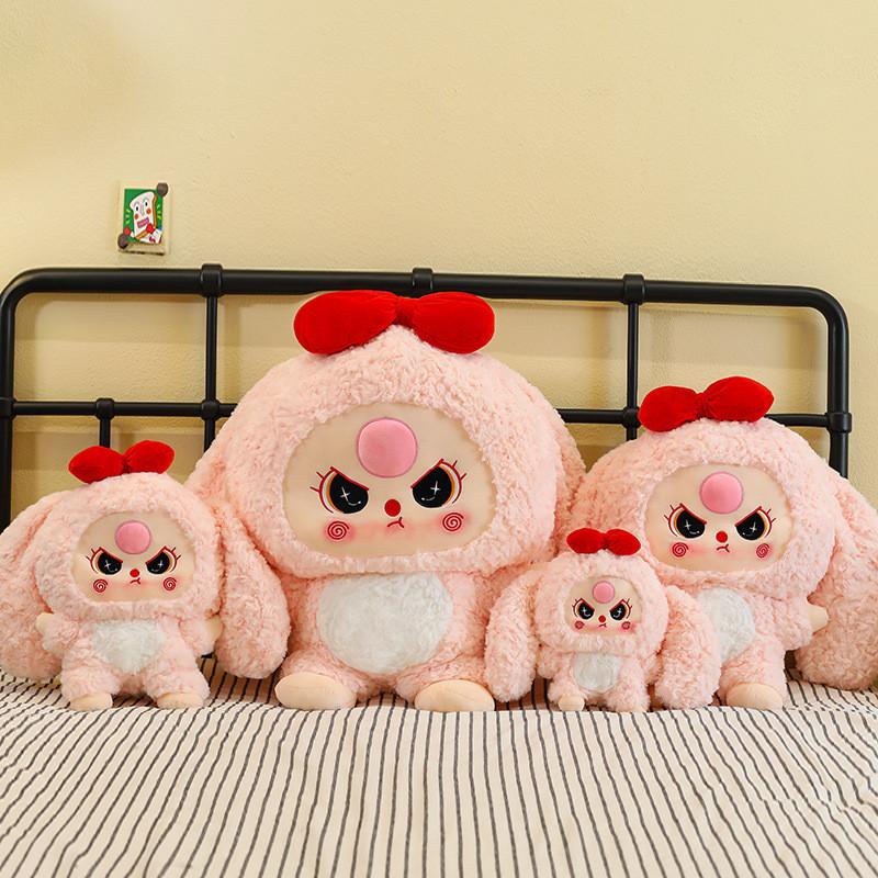 Three Bowknot Baby Rabbit Plush Toy Stuffed Doll Animal Decoration Gift Kids