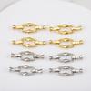 18K Copper Gold Plated Double-Headed Bamboo Joint Buckle for Pearl Necklace Bracelet Closures Buckles DIY Jewelry Accessories