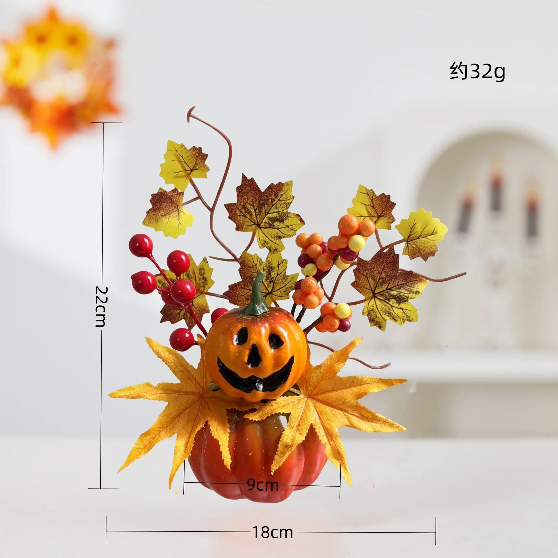 

Autumn Theme Party Decor Sunflower Maple Leaf Ornaments Thanksgiving Day Bonsai Harvest Festival DIY Happy Halloween Day 2025