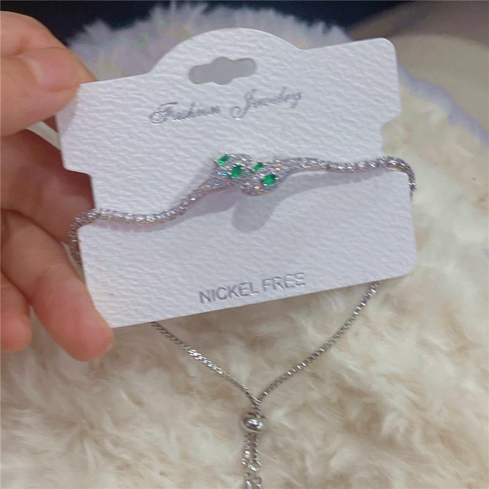 Grünäugige Geister-Schlangen-Armband, Hochwertiges Design für Damen, Exquisite Zieh-Handseil, Verstellbarer Micro-Inlay Zirkon Schmuck.