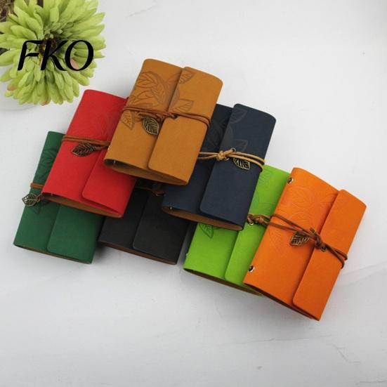Unique Strap Pendant Notebook Vintage Faux Leather Journal, A5 A6 A7 6 Ring Loose-Leaf Metal Leaf Bookmark with Retro for Writing, Sketching,